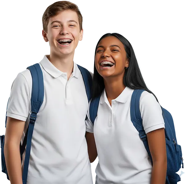 Estudiantes aprendiendo higiene bucal